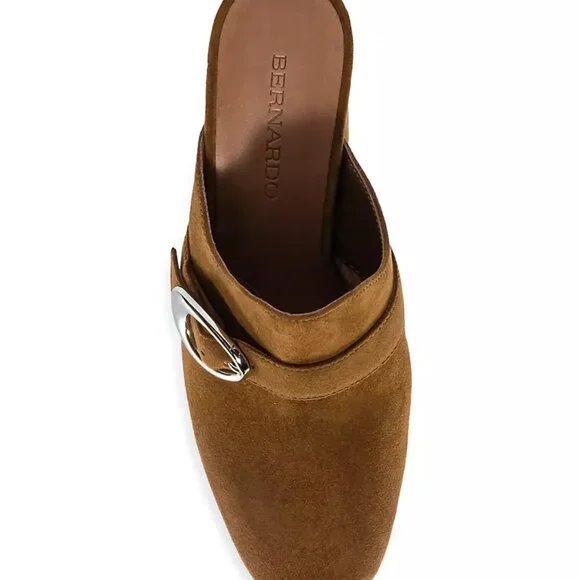NEW BERNARDO Made In Brazil Suede Natasia Heeled Mules Safari for women 764tn - Picture 7 of 9